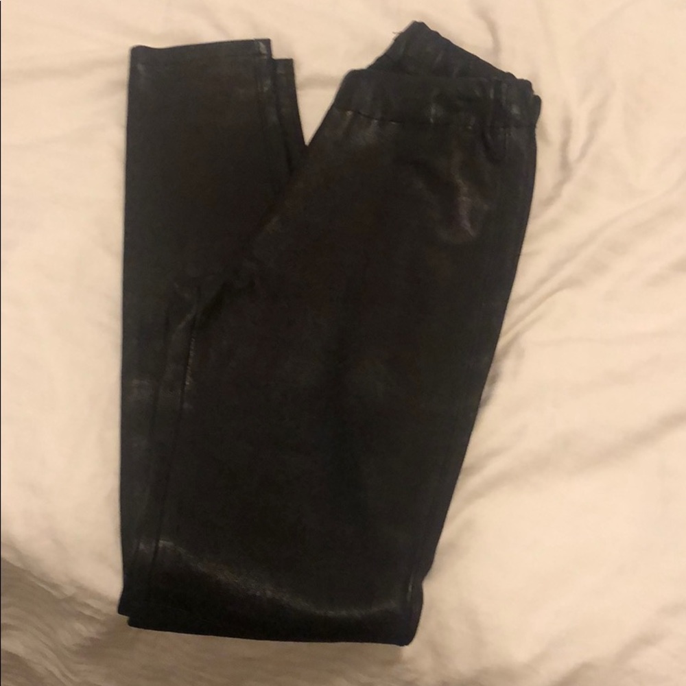 Joseph 36 Black Leather Pants